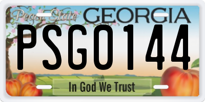 GA license plate PSG0144