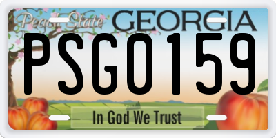 GA license plate PSG0159