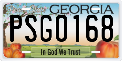 GA license plate PSG0168