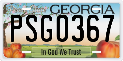 GA license plate PSG0367