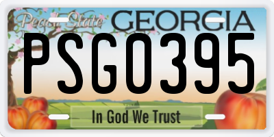 GA license plate PSG0395