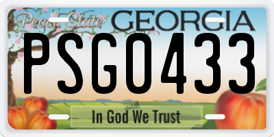 GA license plate PSG0433
