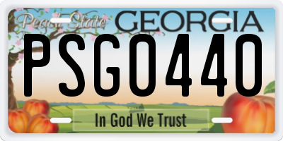 GA license plate PSG0440