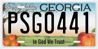 GA license plate PSG0441