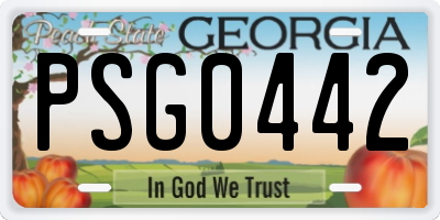 GA license plate PSG0442