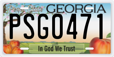 GA license plate PSG0471