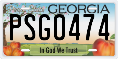 GA license plate PSG0474