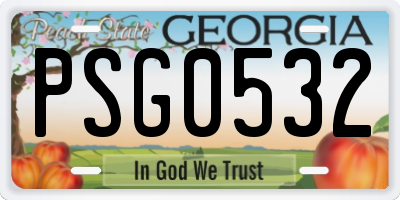GA license plate PSG0532