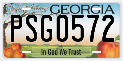 GA license plate PSG0572