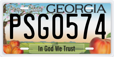 GA license plate PSG0574