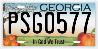 GA license plate PSG0577