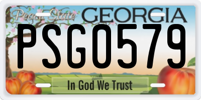 GA license plate PSG0579