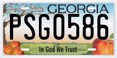 GA license plate PSG0586