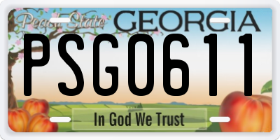 GA license plate PSG0611