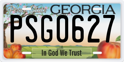 GA license plate PSG0627