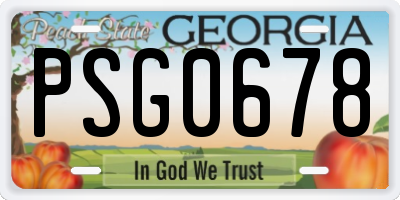 GA license plate PSG0678