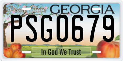 GA license plate PSG0679