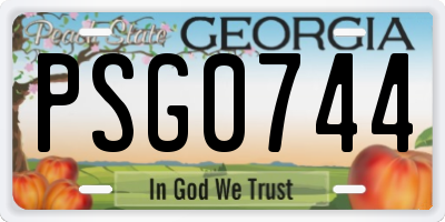 GA license plate PSG0744