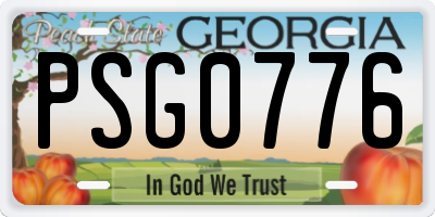 GA license plate PSG0776
