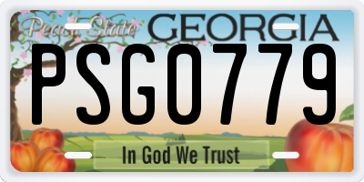 GA license plate PSG0779