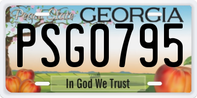 GA license plate PSG0795