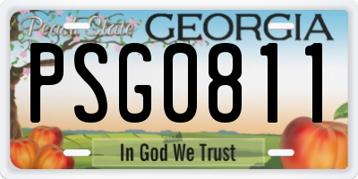 GA license plate PSG0811
