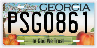 GA license plate PSG0861