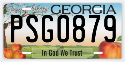 GA license plate PSG0879