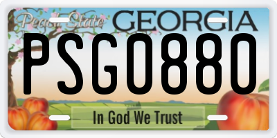 GA license plate PSG0880