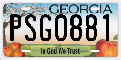 GA license plate PSG0881