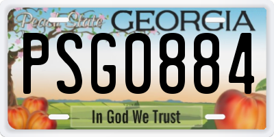 GA license plate PSG0884