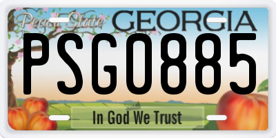 GA license plate PSG0885