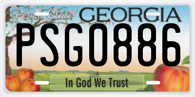 GA license plate PSG0886