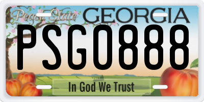GA license plate PSG0888