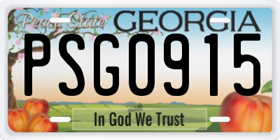 GA license plate PSG0915