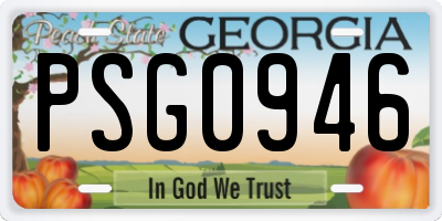 GA license plate PSG0946