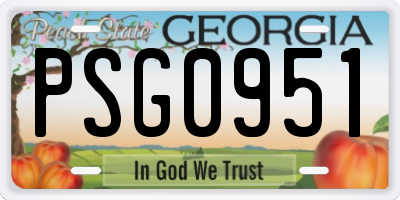 GA license plate PSG0951