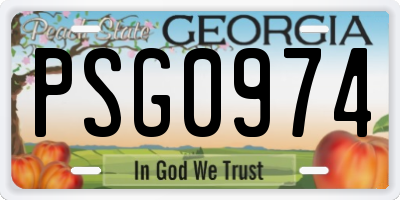 GA license plate PSG0974
