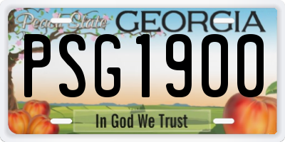 GA license plate PSG1900