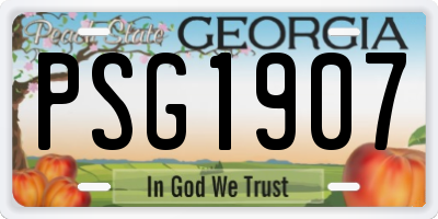 GA license plate PSG1907