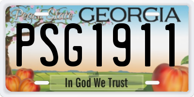 GA license plate PSG1911