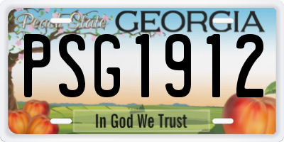 GA license plate PSG1912