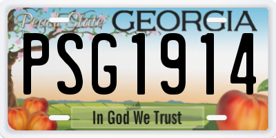 GA license plate PSG1914