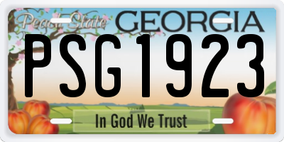 GA license plate PSG1923