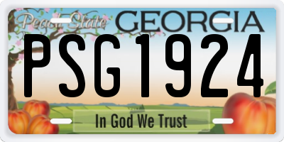 GA license plate PSG1924