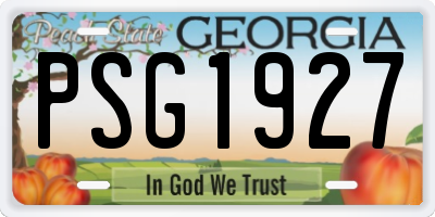 GA license plate PSG1927