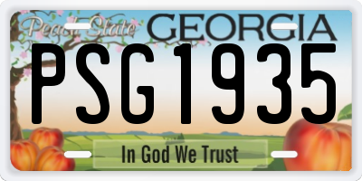 GA license plate PSG1935
