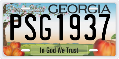 GA license plate PSG1937