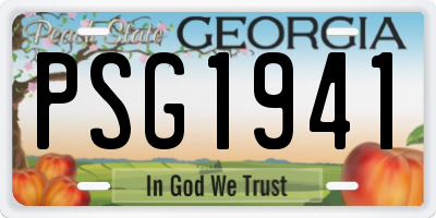 GA license plate PSG1941