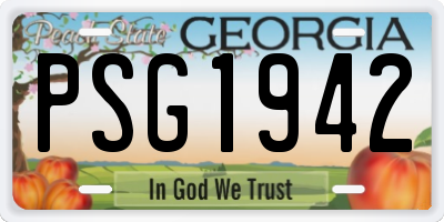 GA license plate PSG1942